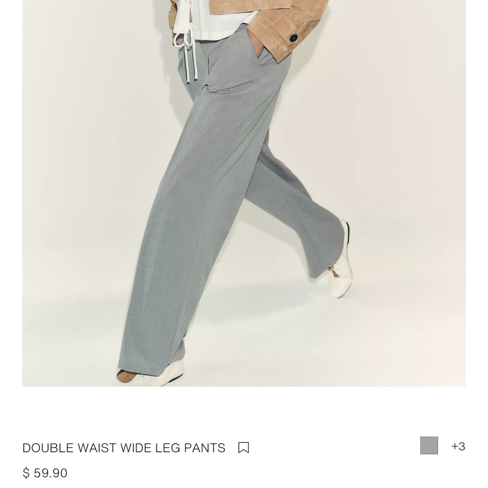 Zara Gray Wide Leg Pants